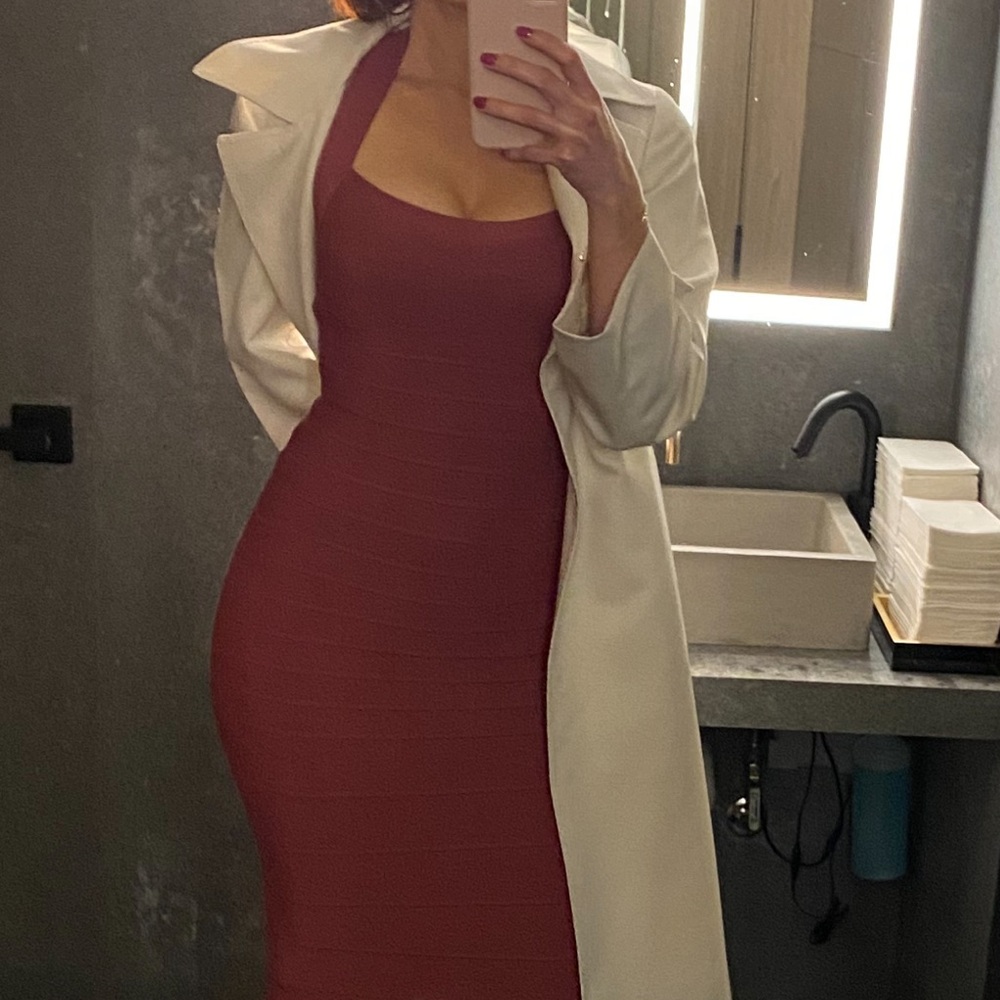 Herve Leger Pink Midi Dress